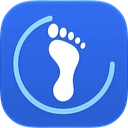 FeedFare’s blue footprint app icon.